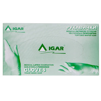 Рукавички Igar  огл. латекс. нестерил. б/пудр. р. М (7-8)