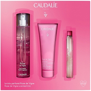 Набор Caudalie 2814-1 Rose de Vigne 2022 (Туал вода 10мл+Гель д/душа 50мл+Туал вода 50мл)