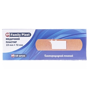 Family Plast Пластырь мед. бактерицид. ткан. осн. 19мм*72мм №10