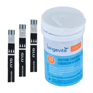 Тест-смужки LONGEVITA Family для глюкометрів №50