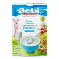 Bebi каша молочна 5 злаків малина-абрикос 6+ 200г 1104898