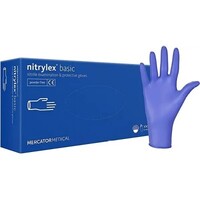 Рукавички NITRYLEX BASIC огляд.нітрил.н/ст.н/прип.р.М пара (100шт. в уп.)