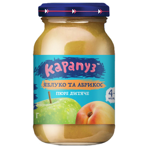 Пюре Карапуз яблоко и абрикос с 4-х мес.170г
