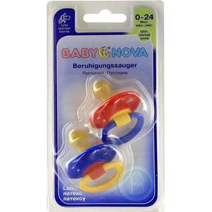 Пустышка Baby-nova 23500-1 лат.круглая моно 2шт.розово/сиреневая