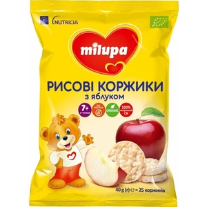 Рисові коржики Milupa з яблуком для харчування дітей від 7-ми місяців 40 г