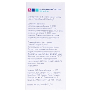 Гропринозин-Рихтер сироп 250 мг/5 мл по 150 мл во флаконе 1 шт.