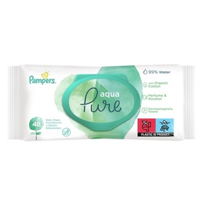 Серветки вологі Pampers дитячі Aqua Pure №48 ПрепакКор