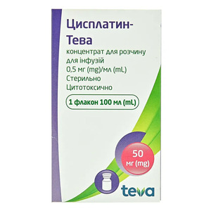 Цисплатин-Тева концентрат 0.5 мг/мл по 100 мл у флаконі 1 шт.