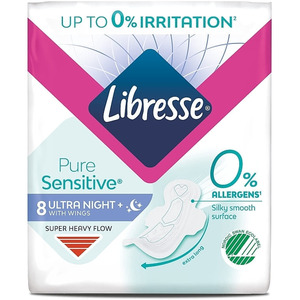 Прокладки Libresse Pure Sensitive Ultra Night + Ночные №8