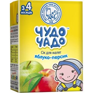 Сік Чудо-чадо яблучно-персиковий з мякоттю і цукром 200 мл
