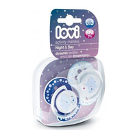 Пустышка Lovi 22/809 силиконовая динам Night&Day 0-3 м 2 шт