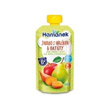 Пюре Hamanek яблуко, груша, батат 100 г (пауч)