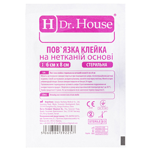 Повязка пласт. H Dr.House Н-Pore 6 см*8 см нетканая основа