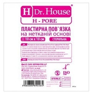 Повязка пласт. H Dr.House Н-Pore 10 см*10 см нетканая основа