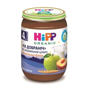 Каша HiPP 5509 молочная манная с фруктами Спокойной ночи 190г