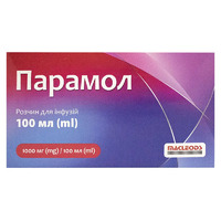 Парамол розчин для інфузій 1000 мг/100 мл по 100 мл контейнер 1 шт.