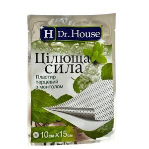 Пластир мед. перфор. Dr. House Цілюща сила знебол. з ментолом 10 х15 см 1шт