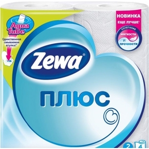 Бумага туалетная Zewa Plus 2-слойная Белая №4