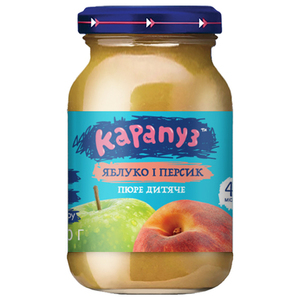 Пюре Карапуз яблоко и персик с 4-х мес.170г