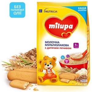 Каша Milupa мультизлакова з дитячим печивом для дітей від 7-ми міс 210г