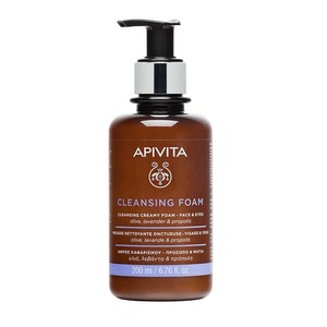 Пенка кремовая Apivita EXPRESS BEAUTY Очищающая для лица и глаз 200мл