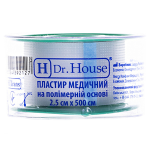 Пластир мед. Dr.House 2,5 х 500 см полімер. пласт. уп.