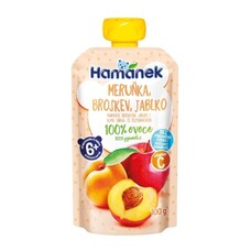 Пюре Hamanek яблуко з персиком і абрикосом 100 г (пауч)