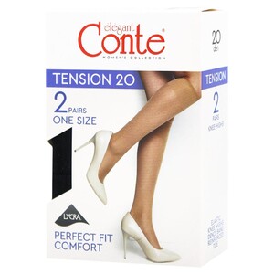 CONTE гольфы Tension 20den 2 пары р.23-25 Nero