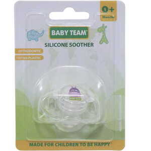 Пустышка Baby Team 3100 силиконовая ортодонтическая 0+ TRITAN-пластик