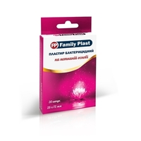 Family Plast Пластырь мед. бактерицид. неткан. осн. 25мм*72мм №20