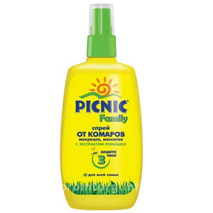 Спрей PICNIC Family от комаров 3 часа защиты 100 мл