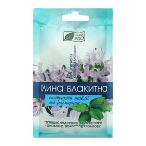 Глина NATURPRO голубая для лица с экстрактом шалфея и розмарина 50 гр