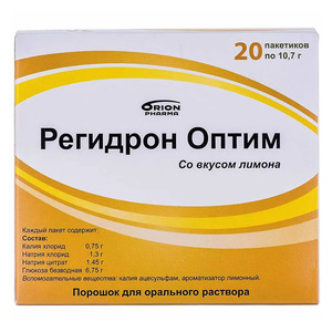 Регідрон оптим порошок у пакетиках по 10.7 г 20 шт.