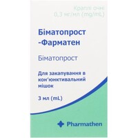 Біматопрост-Фарматен краплі очні 0,3мг/мл 3мл №1 фл.-крап.