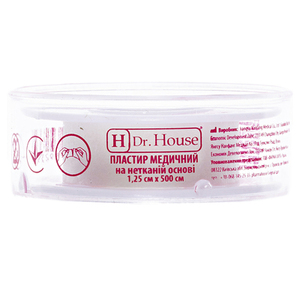 Лейкопластир H Dr.House котушка нетк.1,25см*5м пластм.котушка