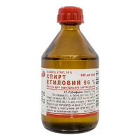 Спирт этиловый 96% р-р д/внешн. прим. фл. 100мл Лубныфарм