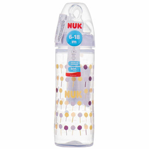 Пляшечка Nuk Classic 10225139 з силіконовою соскою 250 мл (біла)
