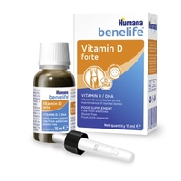 Humana benelife Бенелайф Вит D3 400 МО+ DHA краплі, для дітей з народження 15мл