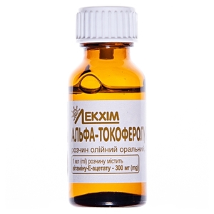 Альфа-токоферолу ацетат (вітамін Е) розчин 300 мг/мл по 20 мл у флаконі