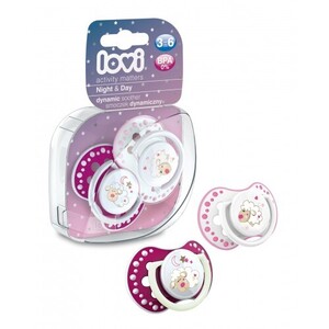 Пустушка Lovi 22/810 силіконова динам Night&Day 3-6 м 2 шт