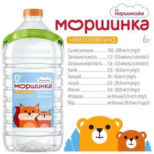 Вода Моршинка минеральная негазированная 6л