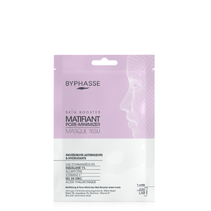 Маска-бустер Byphasse тканинна для звуження пор та матовості шкіри обличчя 18 мл