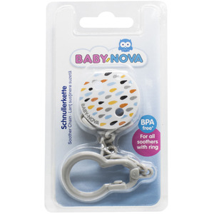 Прищіпка Baby-nova з ланцюжком для пустушки Крапля