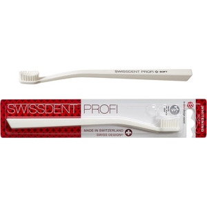 Зубная щетка Swissdent Profi отбеливающая мягкая белая