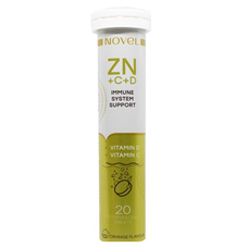 Витамины NOVEL Vitamin C+Zinc+D табл.шипучие №20