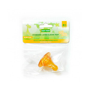 Соска Baby Team латексная классическая медленный поток 1шт 0+ 2300