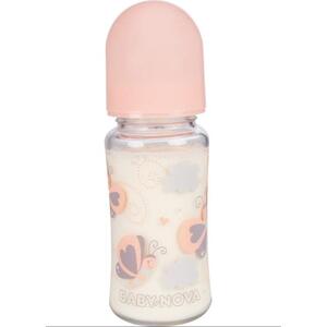 Бутылочка Baby-nova 3960186 стекл.шир.горл.Декор 230мл