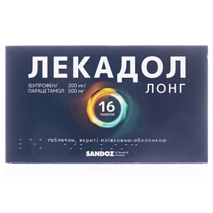 Лекадол лонг таблетки по 200 мг/500 мг 16 шт. (8х2)