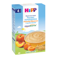 Каша HIPP 2983 молочна рис-кукурузна з пробіотиком Персик-Абрикос 250г